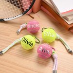 Personalized Tennis Ball Keychain with Name Bag Charm Christmas Birthday Team Gift for Coach Tennis Lovers Teammates
