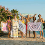 Personalized Striped Pool Club Exclusive Membership Quick Dry Beach Towel with Name Summer Vacation Party Birthday Gift for Family