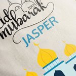 Eid Mubarak personalizado Media Luna Estrella Arco Bolsa de regalo con nombre Ramadán Eid Regalo para niños