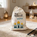 Eid Mubarak personalizado Media Luna Estrella Arco Bolsa de regalo con nombre Ramadán Eid Regalo para niños