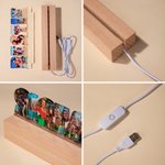 Personalized Bestie Text Photos Acrylic LED Night Light with Text and Wooden Base Birthday Anniversary Gift for Besties Sisters