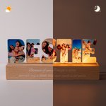Personalized Bestie Text Photos Acrylic LED Night Light with Text and Wooden Base Birthday Anniversary Gift for Besties Sisters