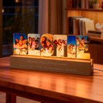 Personalized Bestie Text Photos Acrylic LED Night Light with Text and Wooden Base Birthday Anniversary Gift for Besties Sisters