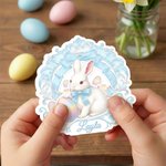 Personalized Cute Easter Bunny Egg Waterproof Stickers Labels with Name Gift Decoration Easter Day Party Favors for Kids