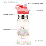 Personalisierte Blume Osterei niedlich Hase Name 12 oz Kind isolierte Wasserflasche mit Griff und Silikon Stroh Ostern Geburtstag Geschenk für Jungen Mädchen