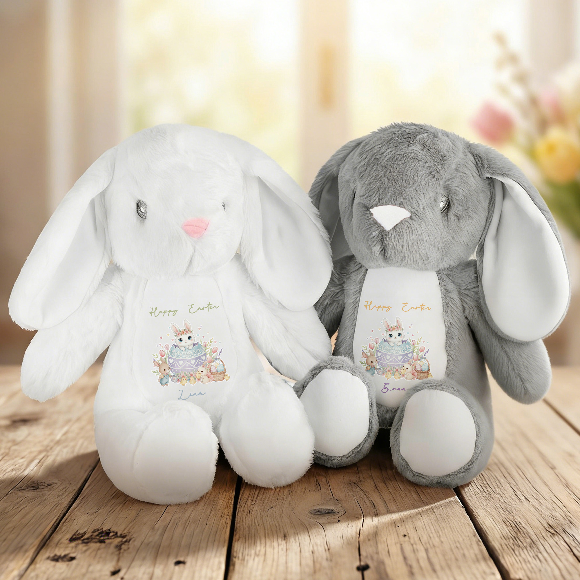 Jouet peluche lapin poussin œuf de Pâques personnalisé avec nom Cadeau de Pâques joyeux pour enfants bébés
