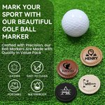 Personalisierte Golf-Thema Monogramm magnetische PU Leder Golf Ball Marker mit Namen und Initialen Satz von 2 Golf Club Geburtstag Geschenk für Golfliebhaber Golfer