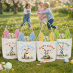 Personalized Cute Bunny Easter Basket with Name Party Decoration Easter Gift for Boys Girls