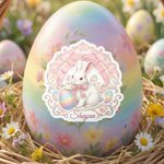 Personalized Cute Easter Bunny Egg Waterproof Stickers Labels with Name Gift Decoration Easter Day Party Favors for Kids