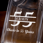 Personalized Cheers to Year Whiskey Decanter with Engraved Name Birthday Anniversary Gift for Liquor Lover