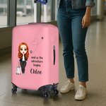 Personalised Cartoon Travel Character Love Airline 18-32 Inches Luggage Cover with Name Travel Accessories Birthday Holiday Gift for Friends
