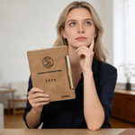 Personalized Logo PU Leather Binder Notebook with Name Slogan and Year Birthday Anniversary Gift for Friend Woman