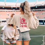 Gepersonaliseerde Voetbal Helmstok Volwassen T-shirt Sweatshirt Hoodie met Naam en Nummer Cheer Accessoires Verjaardag Team Gift voor Voetbal Mam Papa