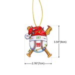 Ornement de Noël personnalisé en forme de chapeau de père Noël avec nom, numéro et année Décoration de l'arbre de Noël pour les amateurs de baseball