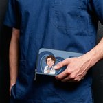 Gepersonaliseerde Vintage Cartoon Verpleegkundige Arts Karakter PU lederen portemonnee met naam en tekst Verjaardag Waardering Gift voor medisch personeel