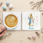 Personalised Cute Peter Rabbit Duck Sheep Multicolour 11/15 oz Ceramic Mug with Name and Coaster Easter Birthday Gift for Kids