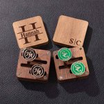 Personalisierte Multi-Color Monogramm Initial A Paar Manschettenknöpfe Gravur Holz Box Hochzeit Jahrestag Geschenk für Männer