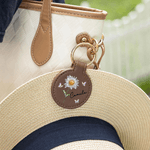 Personalized Crystal Birth Flower Portable PU Magnetic Leather Hat Clip with Name Travel Accessories Birthday Gift for Women Girls