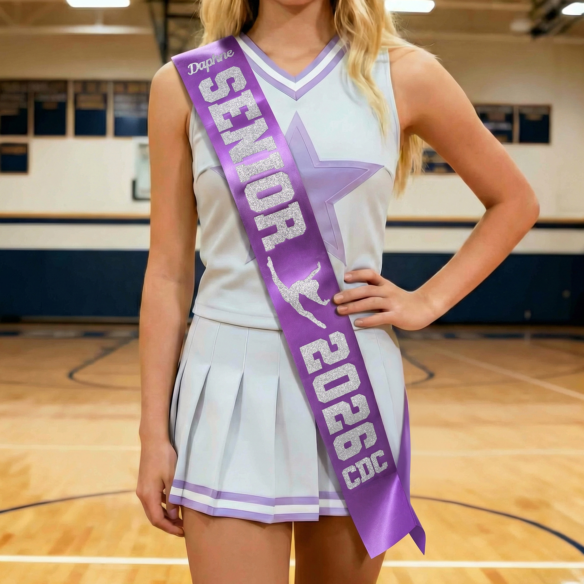 Gymnastique Silhouette Shine Graduation Sash avec Nom Cadeau de Graduation Cérémonie de Graduation Cadeau de Graduation