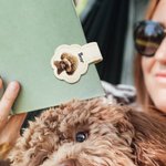 Personalizado Pintura al Óleo Estilo Mascota Foto PU Cuero Marcapáginas magnético Clip con nombre Accesorios de lectura Regalo de cumpleaños para los amantes de las mascotas