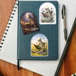 Personalised Funny Bookworm Skull Waterproof Stickers Labels with Name Birthday Gift for Book Lovers Friends