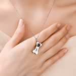 Personalized Dog Bone Photo Projection Necklace with Name Dainty Jewelry Birthday Gift for Pet Lover Owner