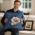 Personlig flerfarget Paw Print Photo Soft Throw Pillow Cover med navn Hjem dekorasjon Memorial Sympathy Pet Loss Gave til kjæledyrseiere