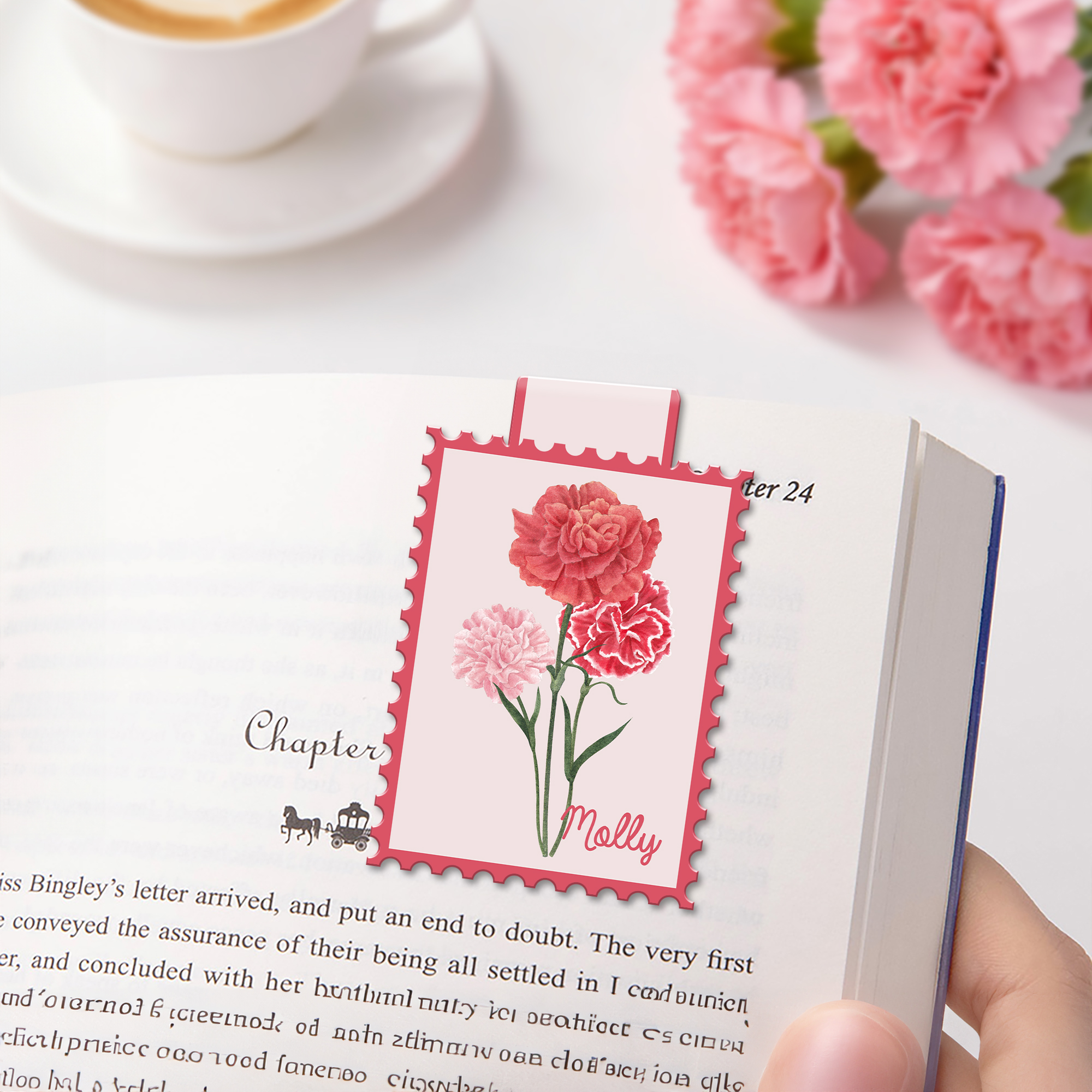 Marque-page magnétique personnalisé avec nom et fleur de naissance Cadeau d'anniversaire pour les enseignants, les étudiants et les amoureux de la lecture