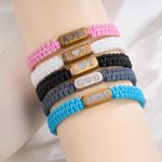 Personalized Multicolor Heart Matching Bracelet with Initials Set of 2 Anniversary Birthday Gift for Couple Lover