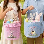 Panier d'oeufs de Pâques personnalisé multicolore avec nom et rangement quotidien Cadeau de Pâques pour garçons filles