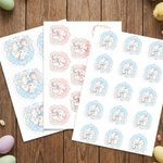 Personalized Cute Easter Bunny Egg Waterproof Stickers Labels with Name Gift Decoration Easter Day Party Favors for Kids