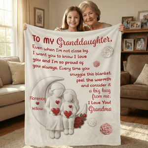 Personalised To My Granddaughter Soft Throw Blanket with Name Home Decor Birthday Anniversary Gift for Granddaughter