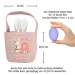 Personalisierter Hasenohren-Osterkorb mit Osterhasen Initiale und Namen Ostereierjagd Ostern Geschenk für Kinder Jungen Mädchen