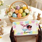 Boîte à biscuits en fer-blanc personnalisée avec texte Accessoires de rangement Cadeau de Pâques pour les filles