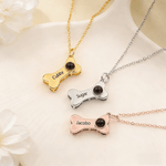 Personalized Dog Bone Photo Projection Necklace with Name Dainty Jewelry Birthday Gift for Pet Lover Owner