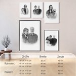 Personalisierter 2 Fotos Schwarz-Weiß Poster Leinwand Wandkunst Erinnerungs- und Gedenkgeschenk für Angehörige