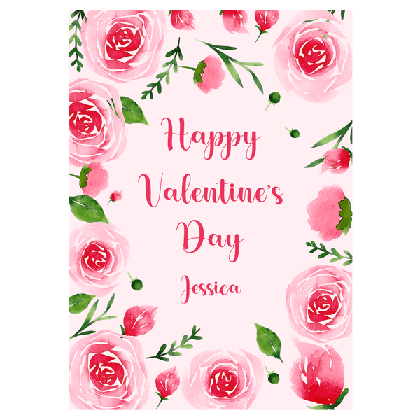 Watercolor Rose Valentine's Day Ecard