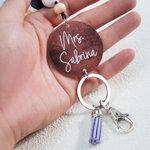 Gepersonaliseerd Potlood Tassel Bead sleutelkoord met tekst Terug naar school Waardering Teacher's Day Gift voor leraren beheerders