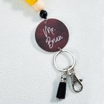 Gepersonaliseerd Potlood Tassel Bead sleutelkoord met tekst Terug naar school Waardering Teacher's Day Gift voor leraren beheerders