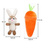 Personalisierter Plüschtier Schlüsselanhänger aus 100% Baumwolle im Osterhase-in-Karotte-Design mit Namen Osternest Ostern Geschenk für Kinder Babys
