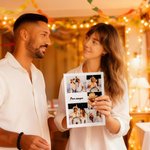 Rompecabezas personalizado de bloques tipo construcción con texto y de 1 a 5 fotos regalo de cumpleaños o aniversario para parejas y familia