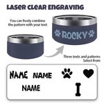 Personalizado de grado alimenticio de acero inoxidable 32 oz grabado Dog Bowl plato de agua con el nombre antideslizante Pet Feeding Suministros Regalo para Pet Lovers