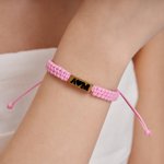 Personalized Multicolor Heart Matching Bracelet with Initials Set of 2 Anniversary Birthday Gift for Couple Lover