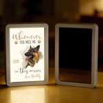 Personalized Whenever You Miss Me Look in This LED Photo Frame Mirror with Name Memorial Sympathy Gift for Pet Owners