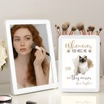 Personalized Whenever You Miss Me Look in This LED Photo Frame Mirror with Name Memorial Sympathy Gift for Pet Owners