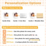 Cartas de juego personalizadas con foto nombre y fecha regalo de boda aniversario y cumpleaños para parejas amigos y familia
