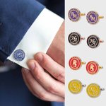 Personalisierte Multi-Color Monogramm Initial A Paar Manschettenknöpfe Gravur Holz Box Hochzeit Jahrestag Geschenk für Männer