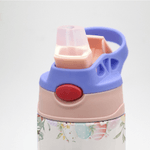 Personalisierte Blume Osterei niedlich Hase Name 12 oz Kind isolierte Wasserflasche mit Griff und Silikon Stroh Ostern Geburtstag Geschenk für Jungen Mädchen