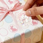 Personalized Cute Easter Bunny Egg Waterproof Stickers Labels with Name Gift Decoration Easter Day Party Favors for Kids