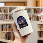 Personalised Funny Bookworm Skull Waterproof Stickers Labels with Name Birthday Gift for Book Lovers Friends